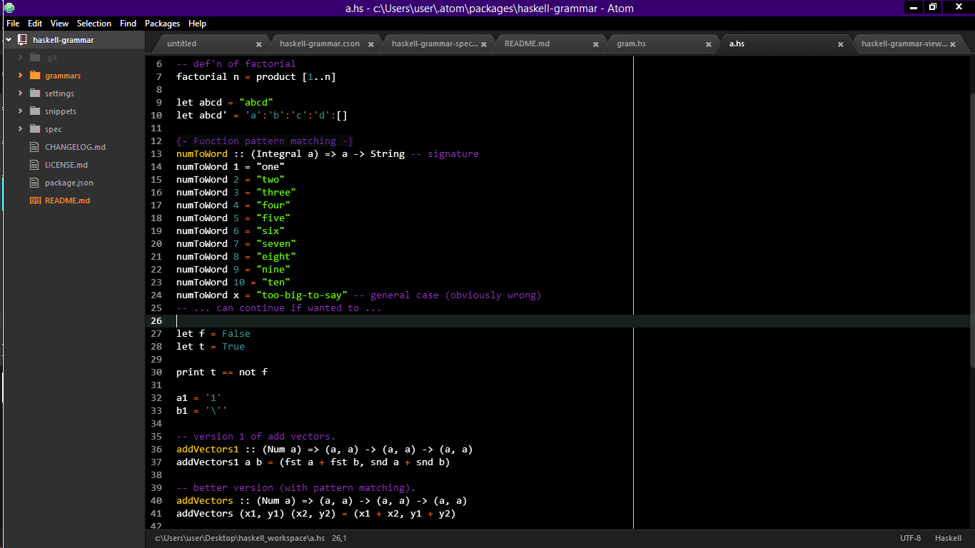 A screenshot of a Haskell document!