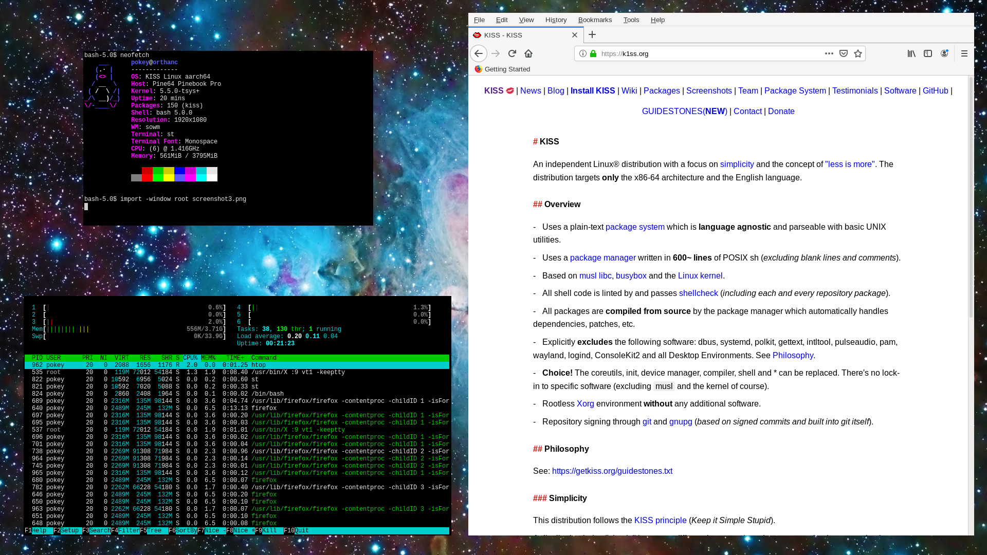 KISS Linux aarch64 screenshot