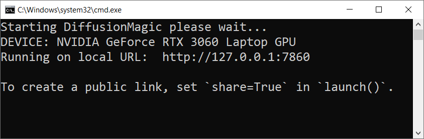  DiffusionMagic started on Windows